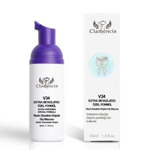 Clamencia V34 Renk Düzeltici Beyazlatıcı Diş Köpüğü – 45ml