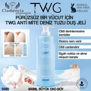 TWG Anti Mite Deniz Tuzu Duş Jeli – 800ml Eko Boy