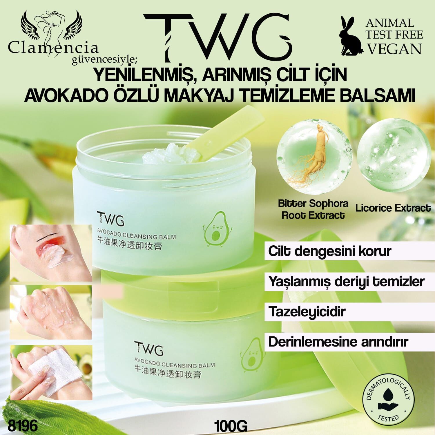 TWG Avokado Özlü Makyaj&Cilt Temizleme Balsamı – 100g