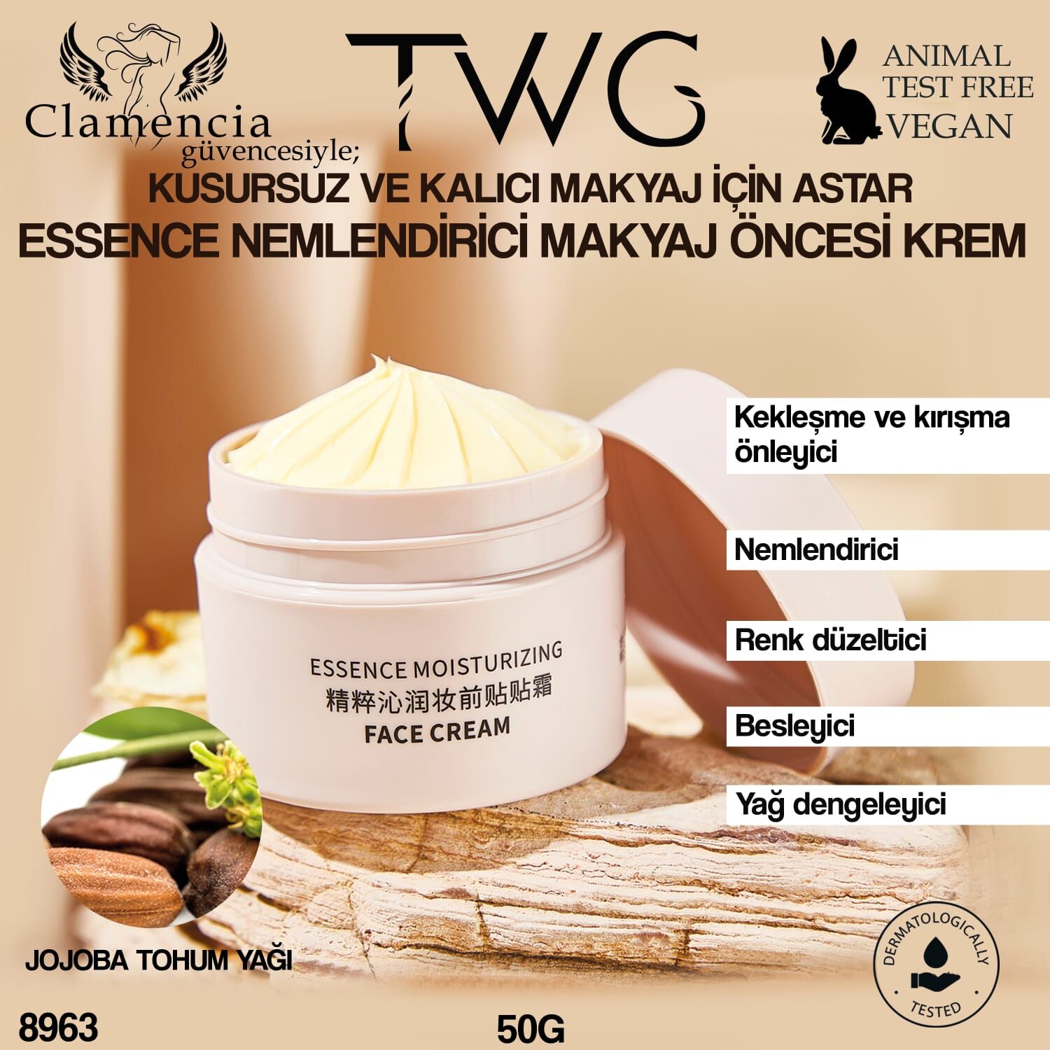 TWG Essence Nemlendirici Makyaj Öncesi Krem Astar – 50g