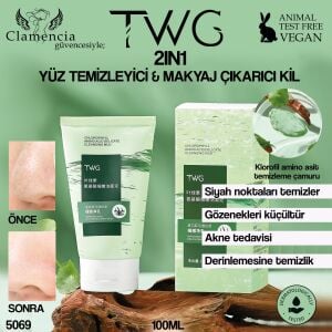 TWG 2in1 Yüz Temizleyici ve Makyaj Çıkarıcı Kil – 100ml