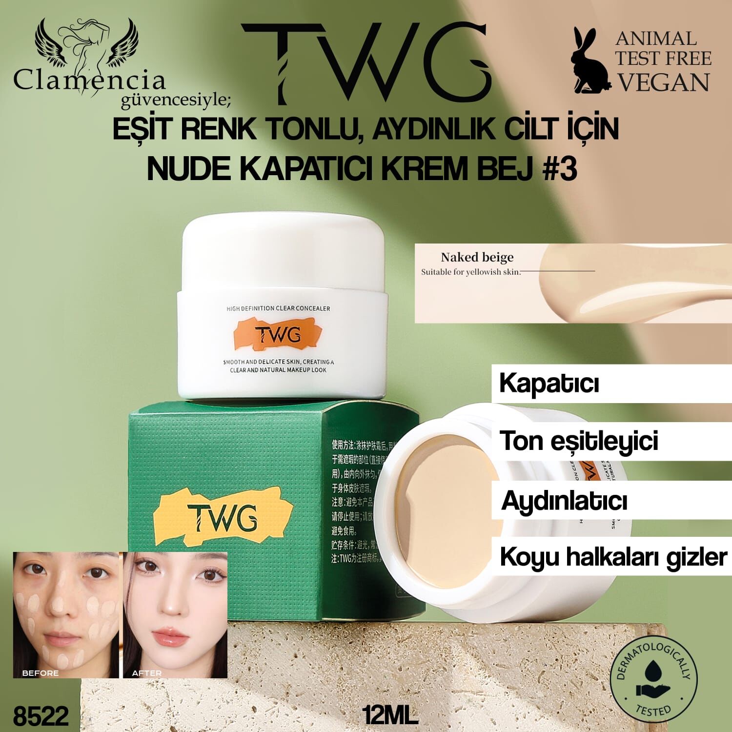 Pure Kapatıcı Krem 12g Bej