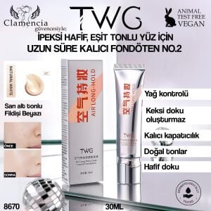 TWG Air Long-Hold Likit Fondöten No.2 – 30ml (Fildişi Beyaz)