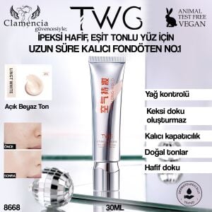 TWG Air Long-Hold Likit Fondöten No.2 – 30ml Naturel Beyaz