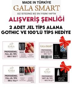 2 Adet Full Jel Tips Alana Gothic ve 100'lü Tips Hediye
