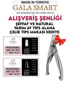 Şeffaf ve Natural Tips Alana Çelik Tips Makas Hediye