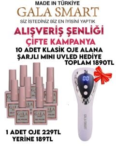 10 Adet Kalıcı Oje Alana 1 Şarjlı UVLED Hediye