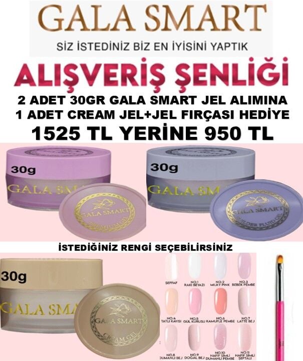 2 Adet 30 Gr Jel Alımına Cream Jel + Fırça Hediye