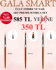 ÜÇLÜ OMBRE VE NAİL ART PREMIUM FIRÇA SET