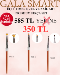 ÜÇLÜ OMBRE, JEL VE NAİL ART  PREMIUM FIRÇA SET