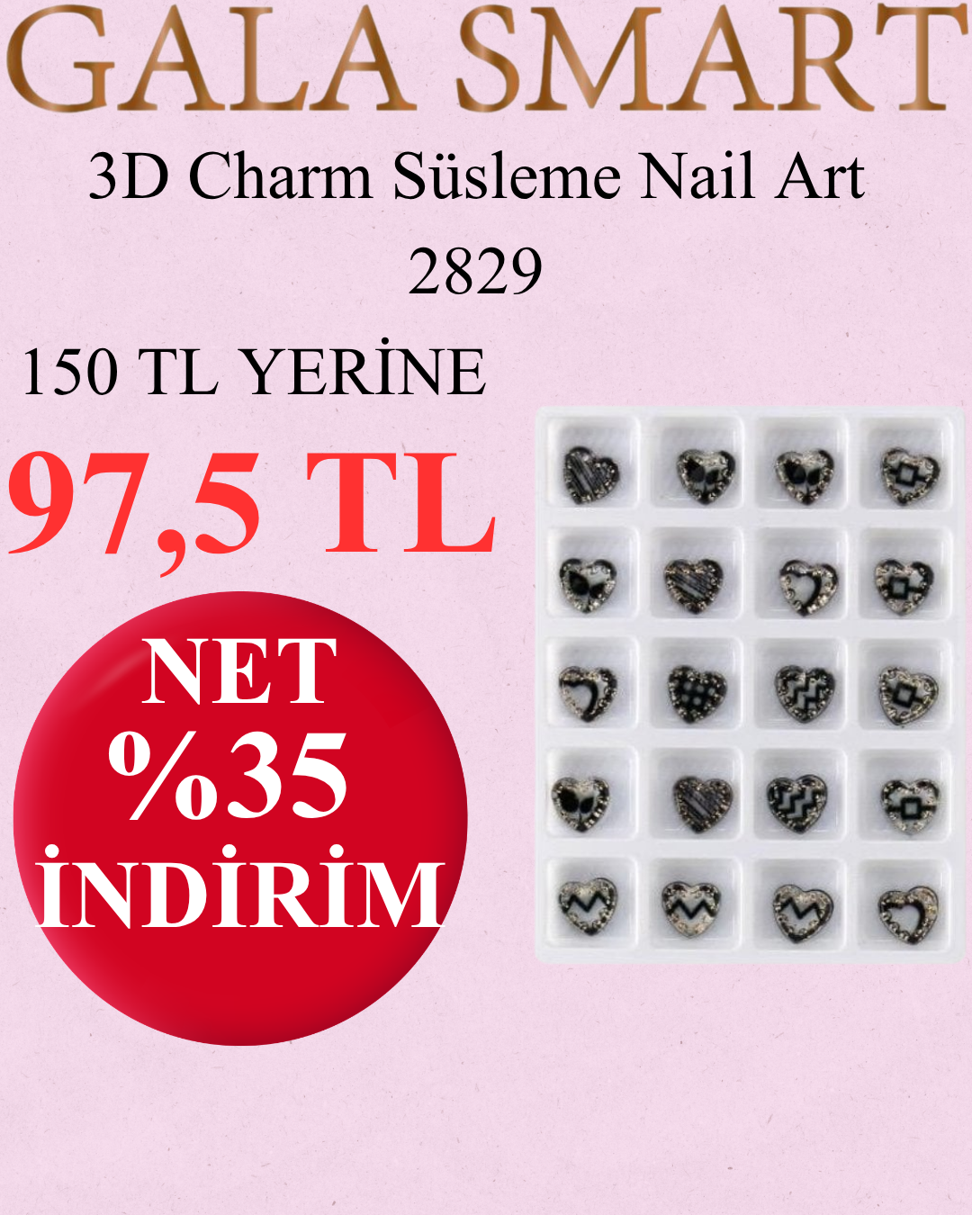 3D Charm Süsleme Nail Art 2829 - Kampanya