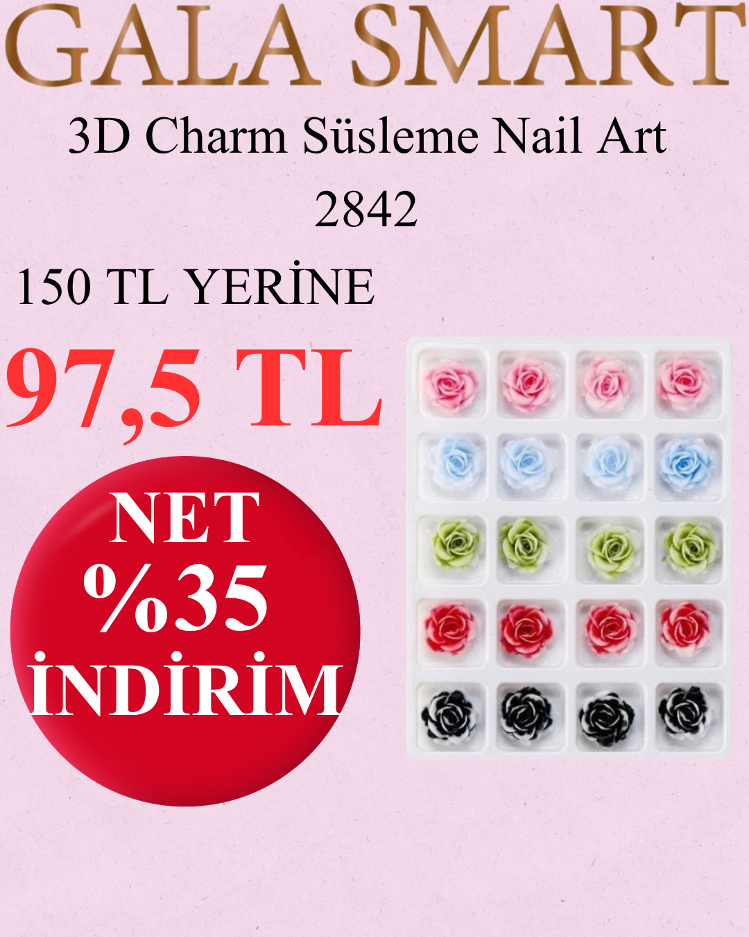3D Charm Süsleme Nail Art 2842 - Kampanya