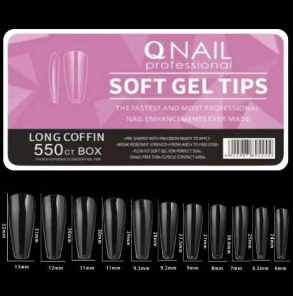 Soft Jel Tips - Long Coffin 550