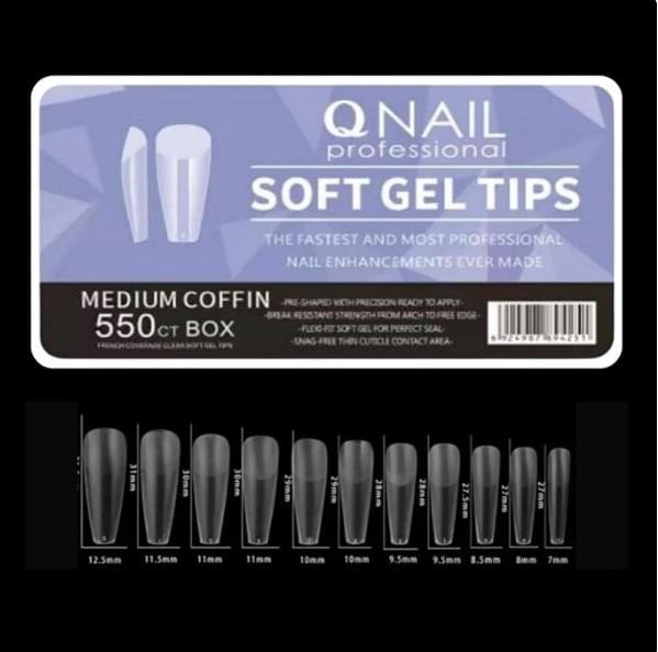 Soft Jel Tips - Medium Coffin 550