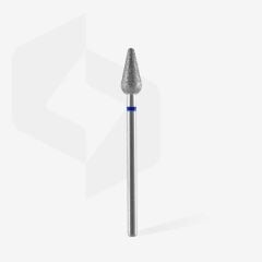 Elmas Yuvarlanmış Armut Freze, Mavi, Çap 5 mm, Çalışma Kısmı 12 mm