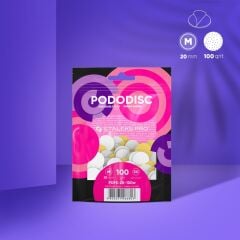 PODODISC STALEKS PRO M Pedikür Disk İçin Yumuşak Tabanlı Yedek Beyaz Törpüler, 100 Grit (50 Adet)