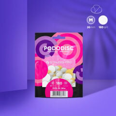 PODODISC STALEKS PRO M Pedikür Disk İçin Yumuşak Tabanlı Yedek Beyaz Törpüler, 180 Grit (50 Adet)