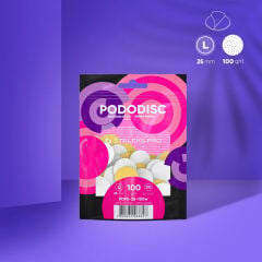 PODODISC STALEKS PRO L Pedikür Disk İçin Yumuşak Tabanlı Yedek Beyaz Törpüler, 100 Grit (50 Adet)