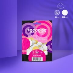 PODODISC STALEKS PRO L Pedikür Disk İçin Yumuşak Tabanlı Yedek Beyaz Törpüler, 180 Grit (50 Adet) pdfs-25