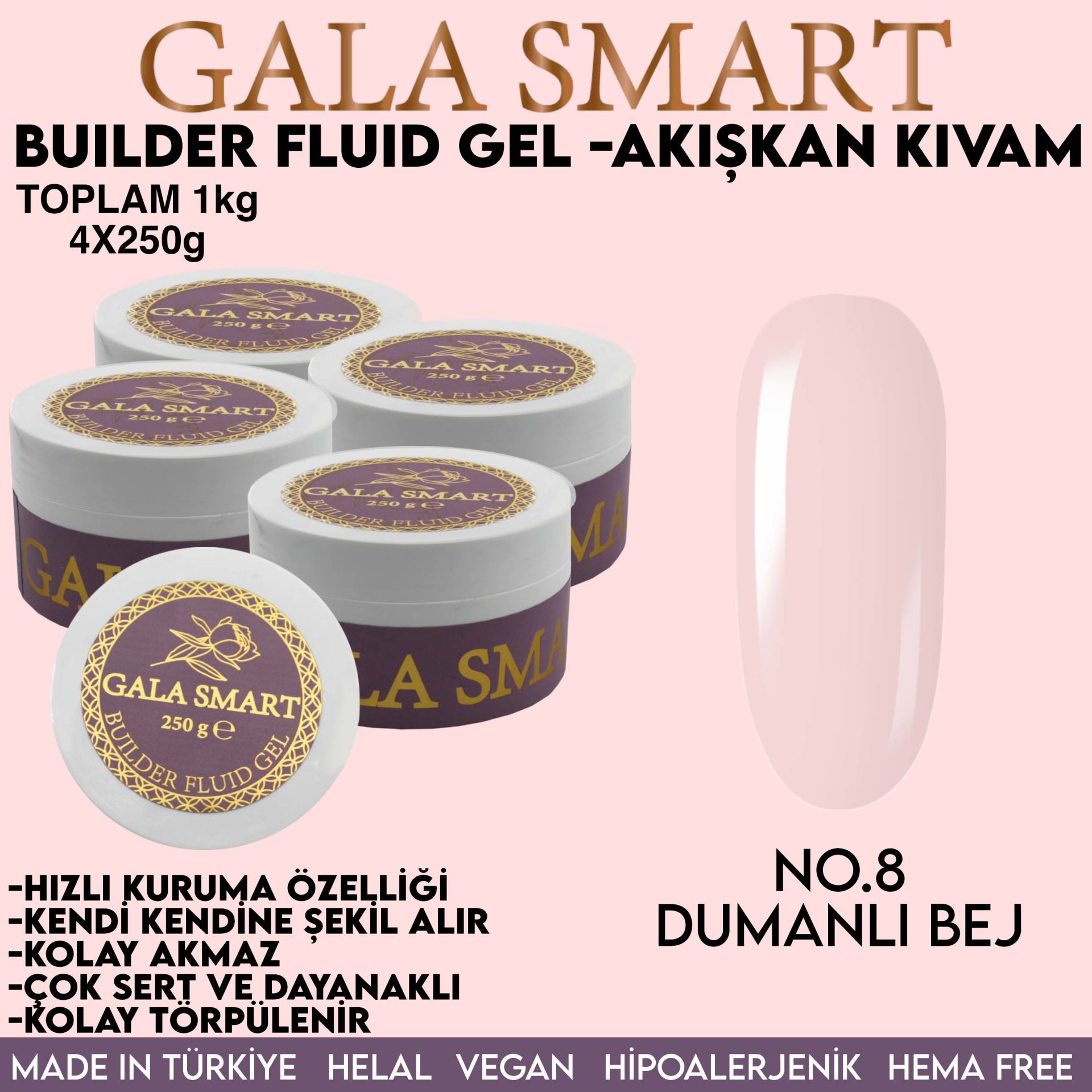 BUİLDER FLUİD GEL - EKO PAKET 1000 G - NO:08