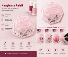 Özel Tasasrım Oje Karıştırma Plaka Epoksi Model Pembe