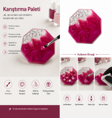 Özel Tasasrım Oje Karıştırma Plaka Epoksi Model Kırmızı