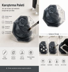 Özel Tasasrım Oje Karıştırma Plaka Epoksi Model Gri