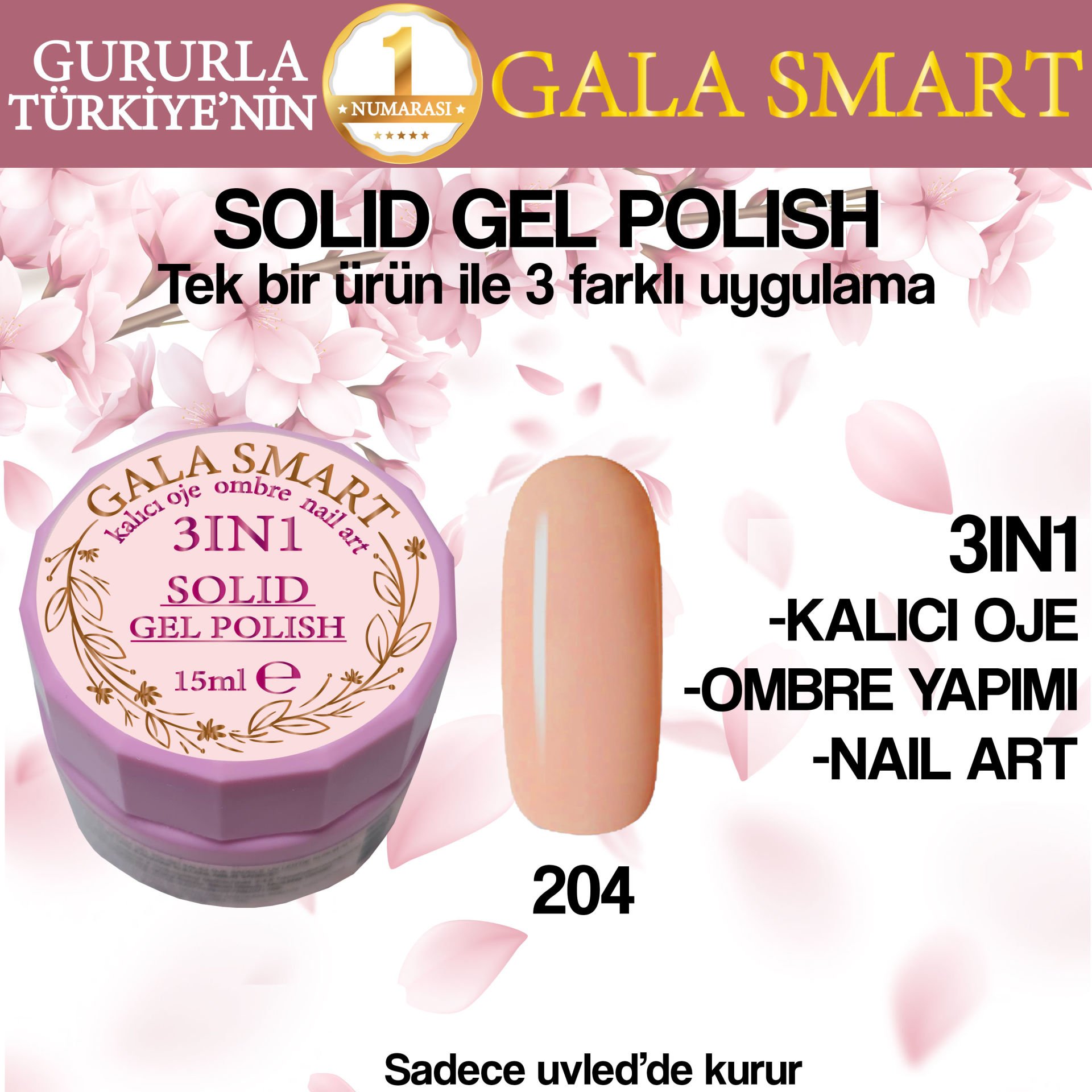 GALA SOLID GEL POLISH 15 ML NO 204