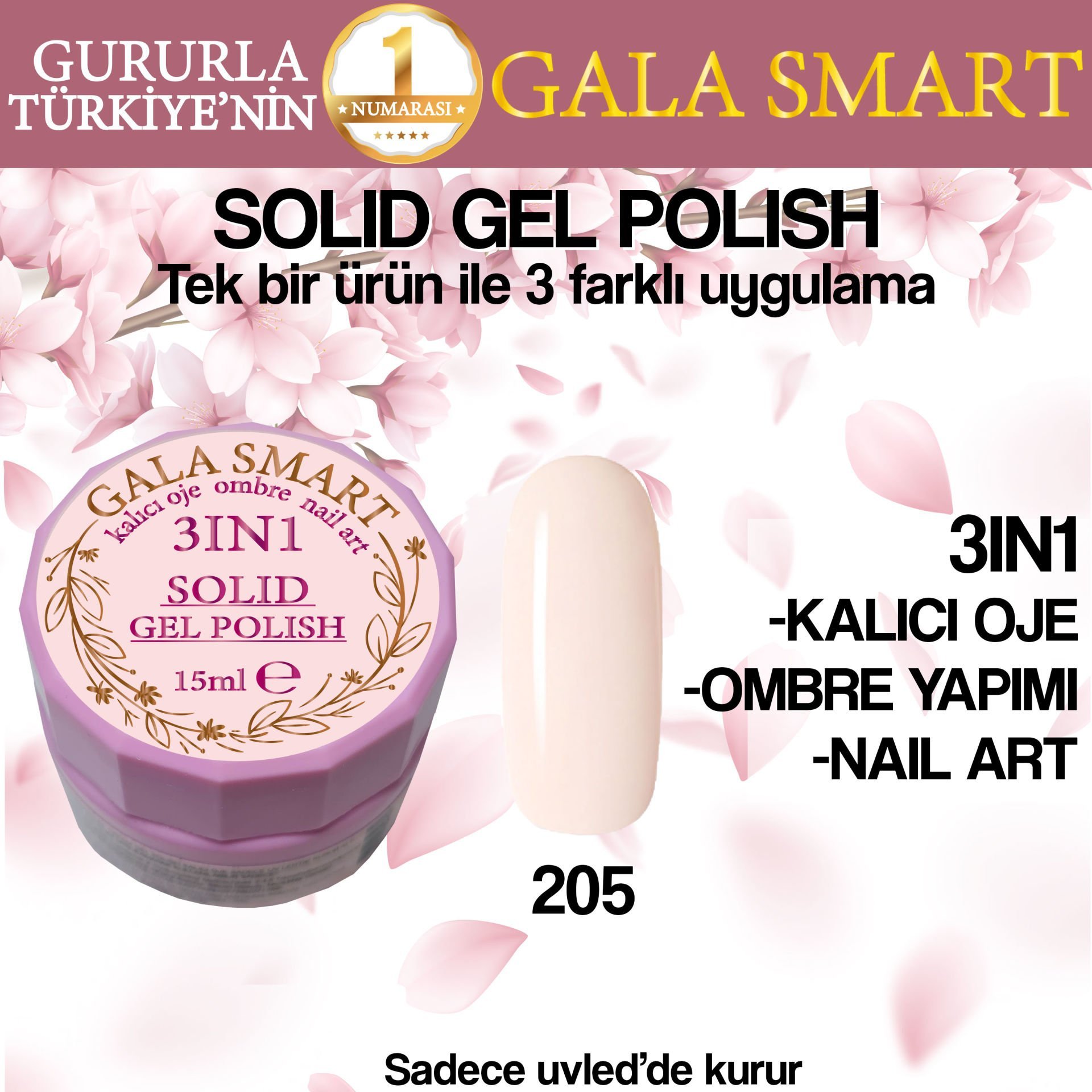 GALA SOLID GEL POLISH 15 ML NO 205