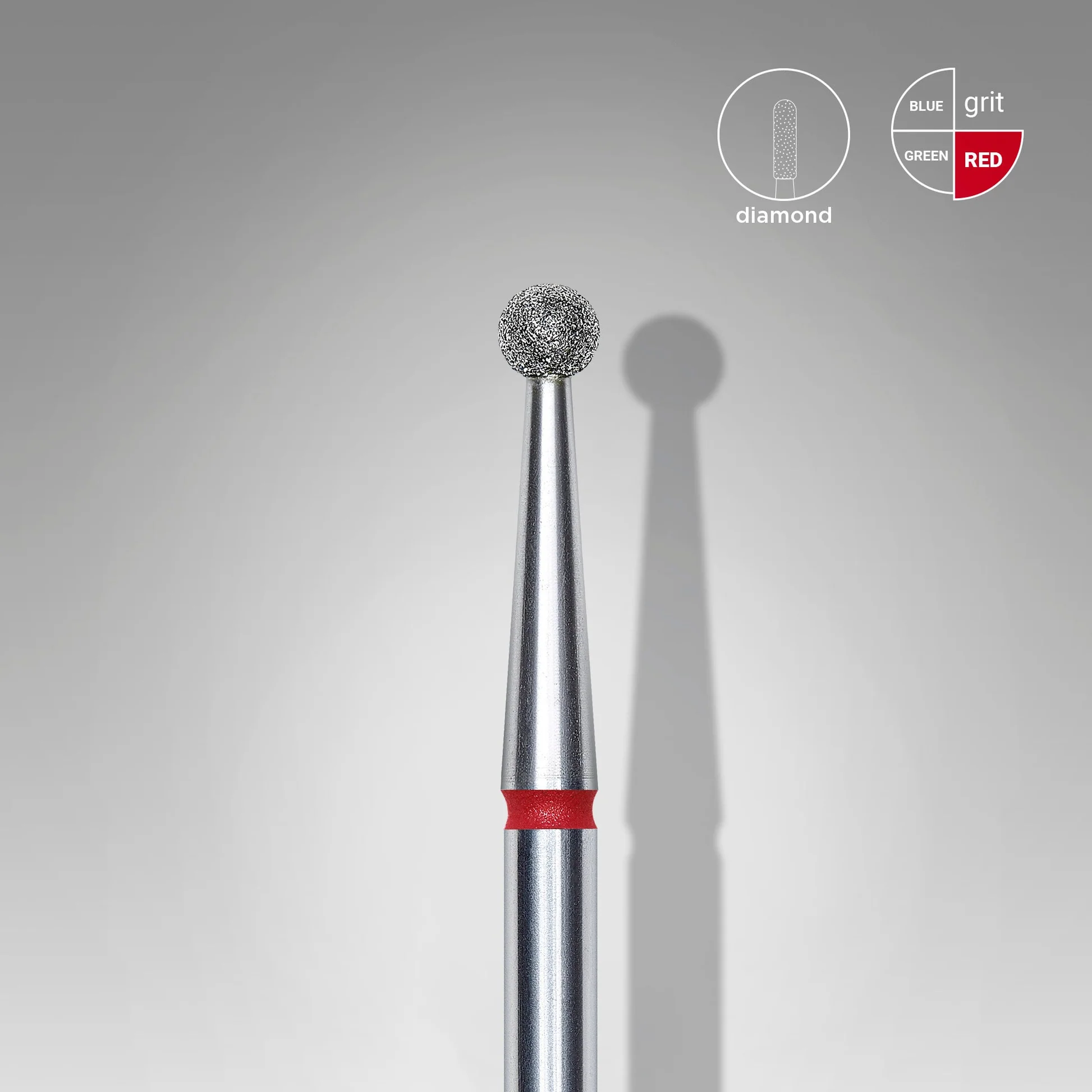 STALEKS EXPERT Elmas frez, top şekilli, kırmızı, çap 2,5 mm
