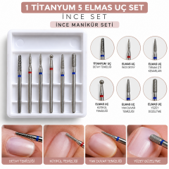 1 Titanyum 5 Elmas İnce - Kenarlar İçin Uç Set