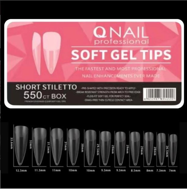 Soft Jel Tips - Short Stiletto 550