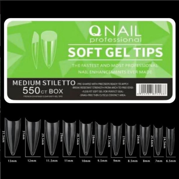Soft Jel Tips - Medium Stiletto 550(Kopya)