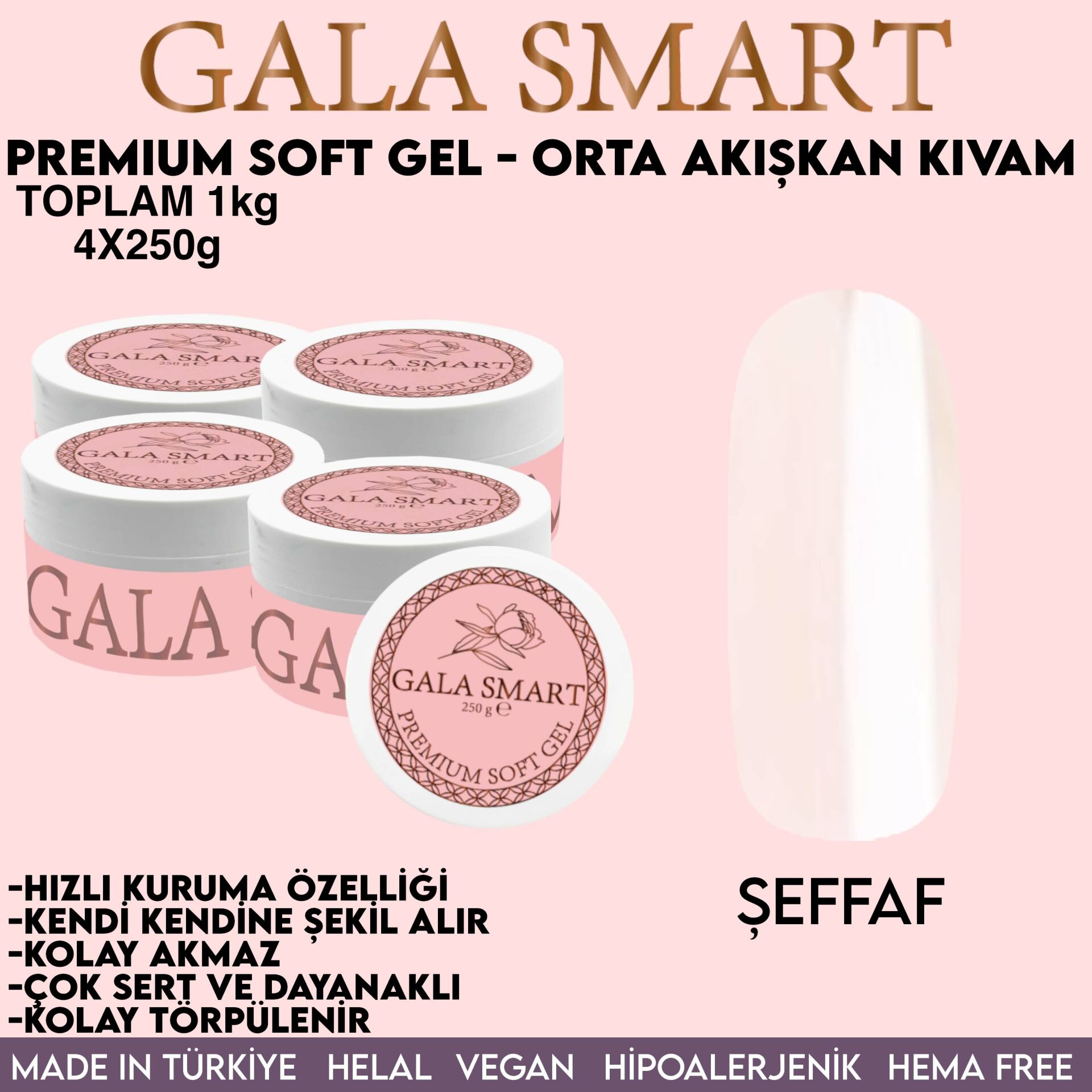 PREMİUM GEL - EKO PAKET 1000 G - ŞEFFAF