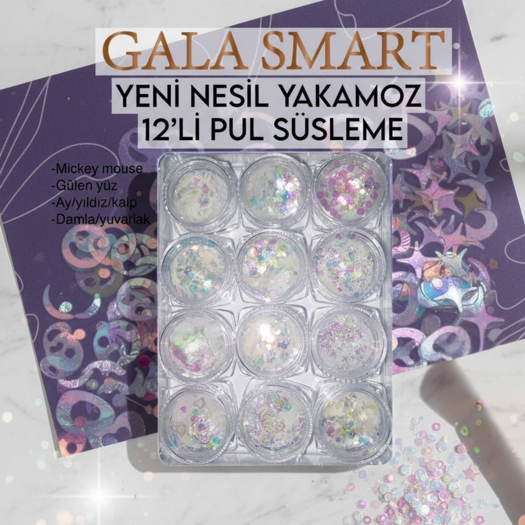 YENİ NESİL YAKAMOZ MODEL 12 Lİ PUL SET SÜSLEME