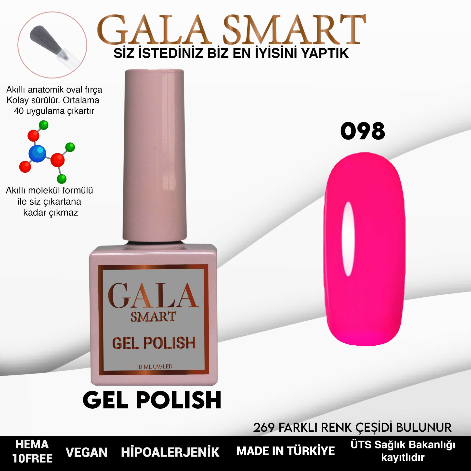 GALA SMART CLASSİC KALICI OJE 10 mle NO:098