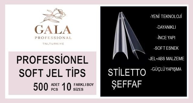 Stiletto Protez Tips 500'lü - Şeffaf