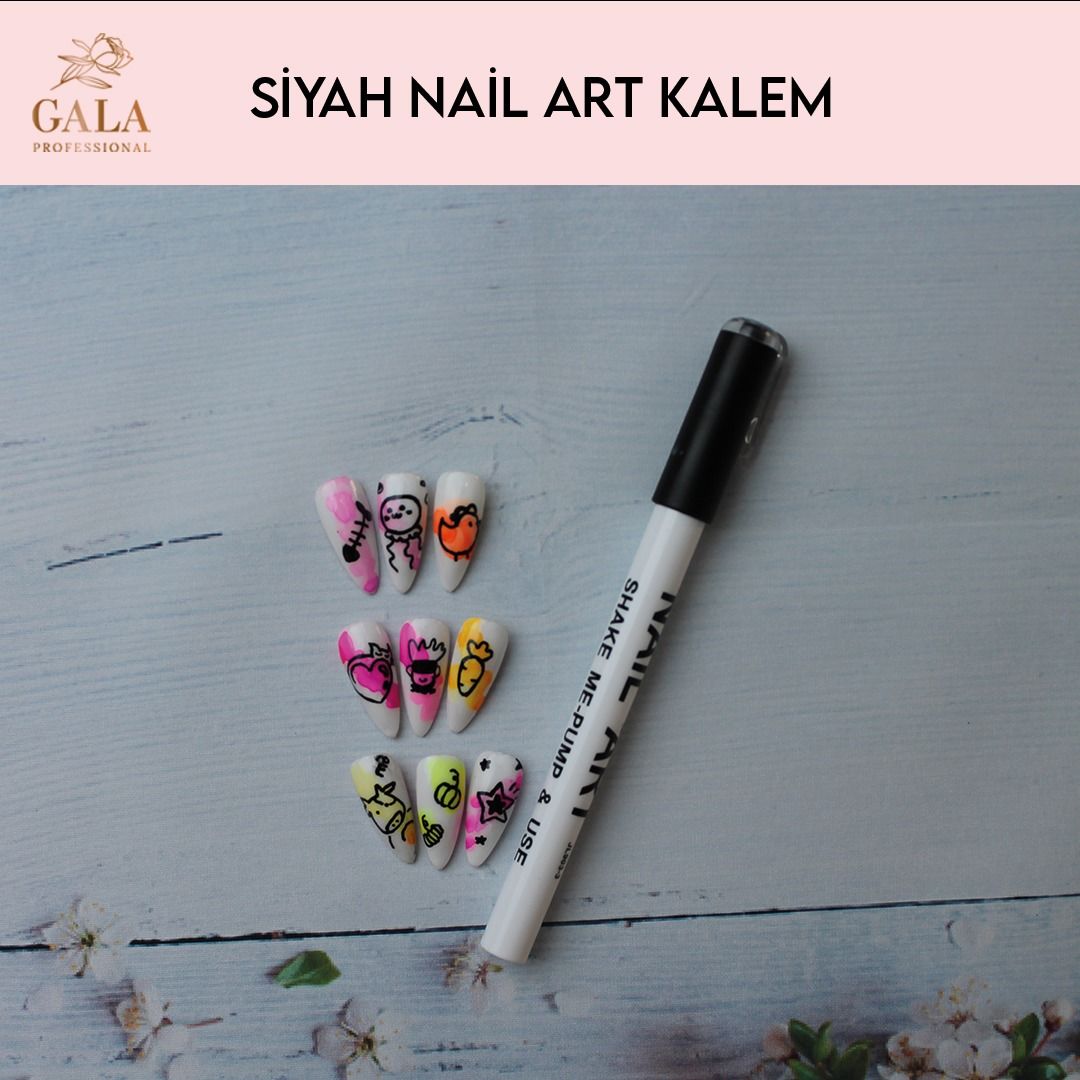 Gala Smart Nail Art Çizim Kalemi Siyah Renk
