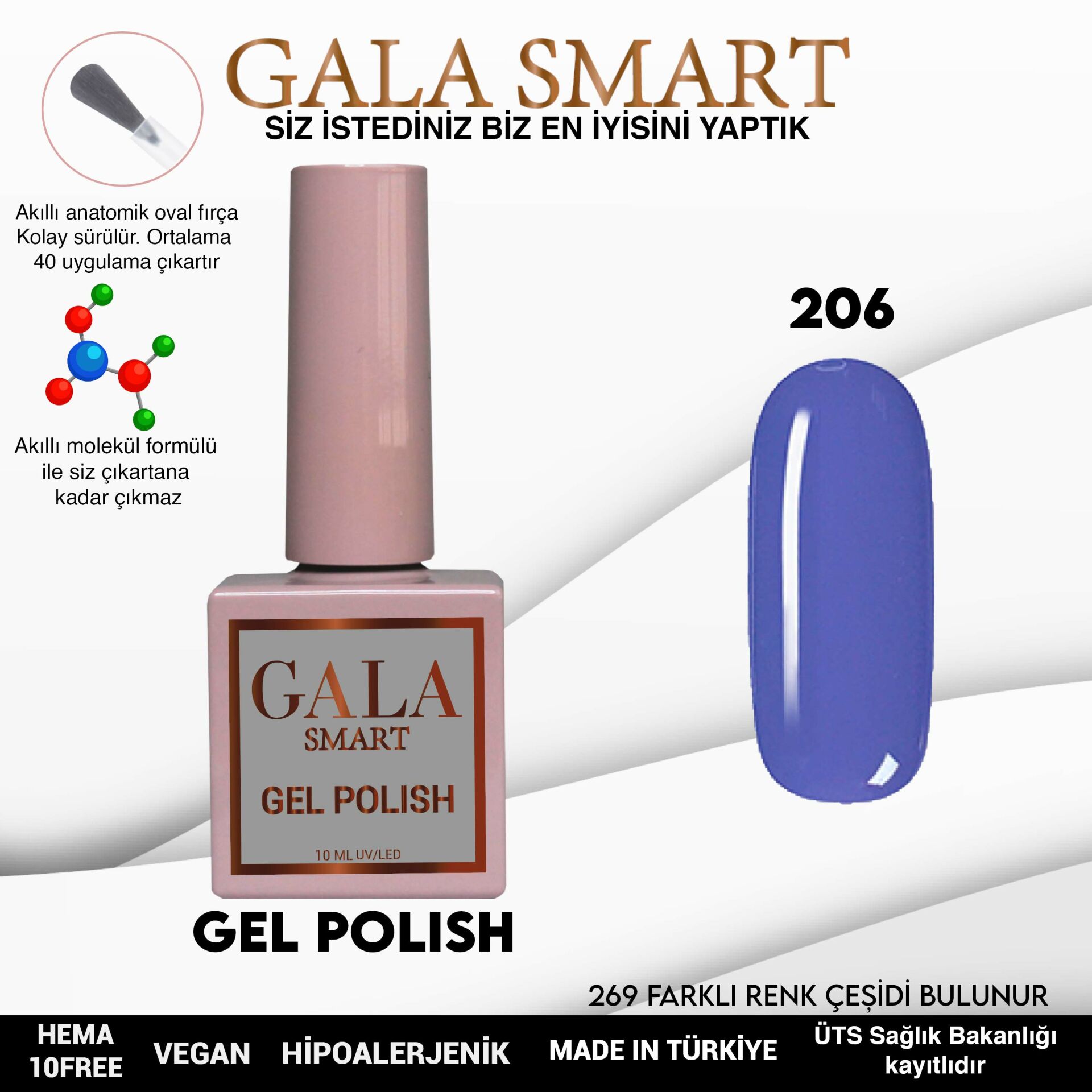 GALA SMART CLASSİC KALICI OJE 10 mle NO:206