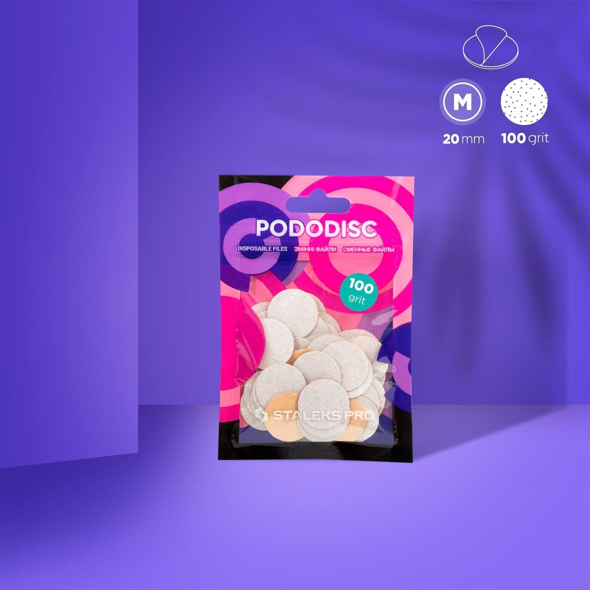 STALEKS PRO PODODISC M 100 Grit Yedek Törpü - 50'li Paket